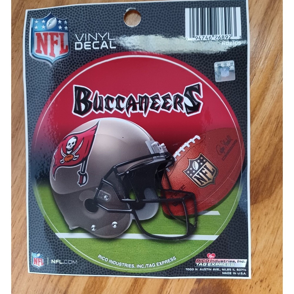 NFL Licensed Tampa Bay Buccaneers Round Viny Decal Sticker Football Helmet